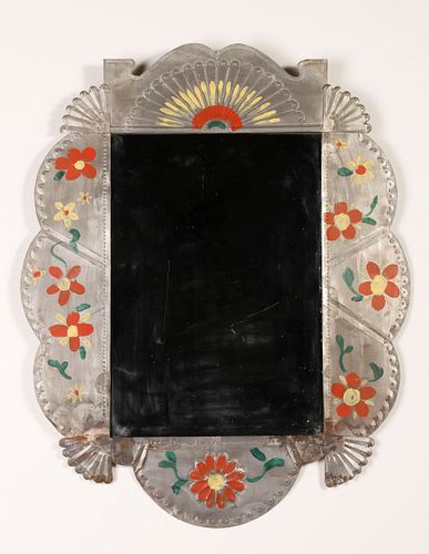 New Mexico, Tin Frame with Mirror, ca. 1950