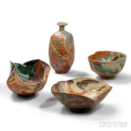 Four Mikoto Yabe (1947-2005) Ceramic Items