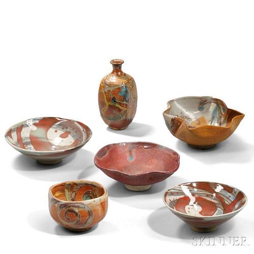 Six Mikoto Yabe (1947-2005) Ceramic Items