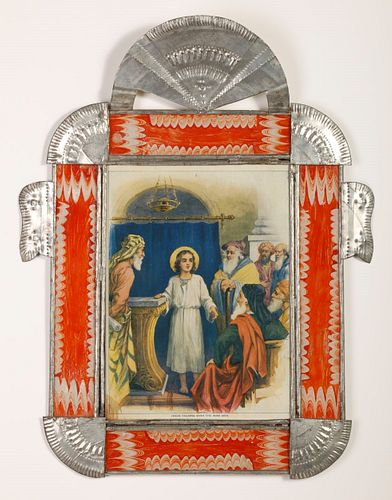 Tin Frame with Devotional Print
, ca. 1885