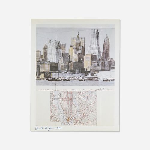 Christo and Jeanne-Claude, Two Lower Manhattan Wrapped Buildings, Project for New York City