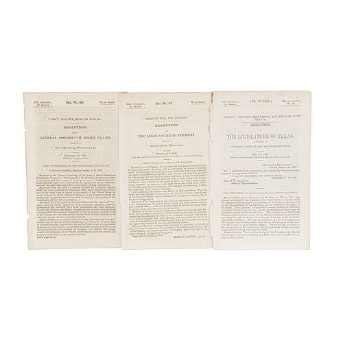 Eaton, Horace - Wood, George T. Resoluciones de las Legislaturas de Vermont, Texas y Rhode Island, relativos a la guerra con Méx. Pzs:3