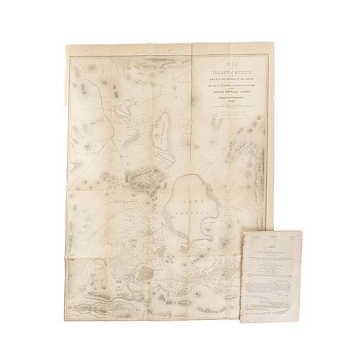 Informe del Secretario de Guerra, Comunicando una Resolución del Senado, un Mapa del Valle de México... 1847 / 1850. Pieces: 2.