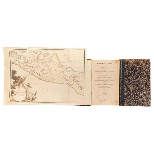 Clavigero, Francisco Saverio. Historia Antigua de Megico. Londres: R. Ackermann, Strand, 1826. 4o. marquilla. Pieces: 2.