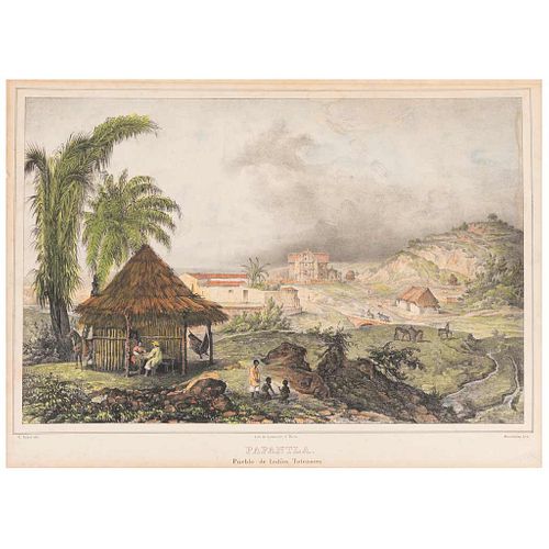 Humboldt, Alexander von/ Nebel, Carl. Volcans de la Puebla/ Paseo de la Viga/ Papantla. Engraving and 2 colored lithographs. Pieces: 3