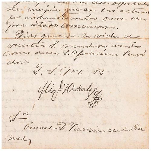 Hidalgo y Costilla, Miguel. Invitación al Sr. Coronel Narciso de la Canal para Formar Parte del Movim... Cuartel General, Dolores, 1810