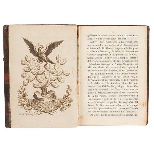 Constitución Federal de los Estados Unidos Mexicanos, Sancionada por el Congreso General... México, 1828. Engraving by Torreblanca.