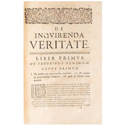 Malebranche, Nicolas. De Inquirenda Veritate Libri Sex, in Quibus Mentis Humanæ Natura Disquiritur... Genevæ: 1689.