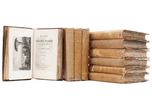 Sismondi, Simonde de. Histoire des Républiques Italiennes du Moyen Age. París, 1810. Tomes I - X. 21 sheets. Pieces: 10.