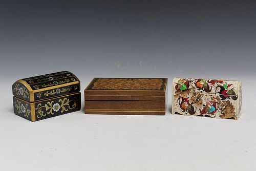 Three jewelry boxes. 