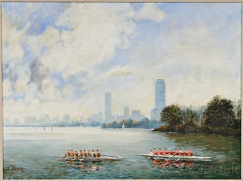 Curtis Rosser (American, 1927-2005)      Sculling on the Charles