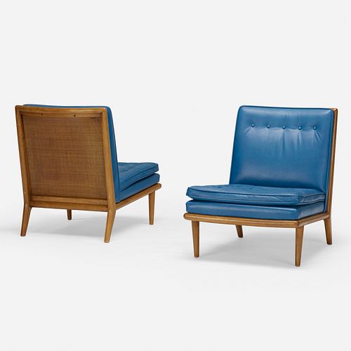 T.H. Robsjohn-Gibbings, lounge chairs, pair