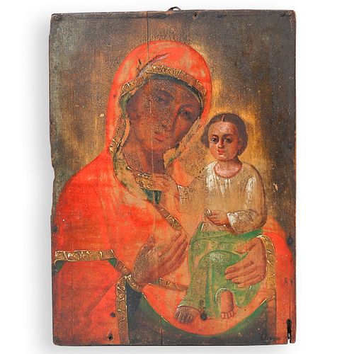 Antique Russian Icon on Panel