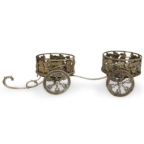 Silver-Plated Double Wine Trolley