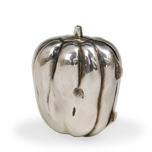 Silver-Plated Pumpkin Pill Box