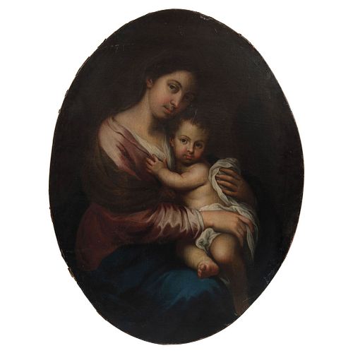 Virgin with Child. 19th Century. Oil on Canvas.