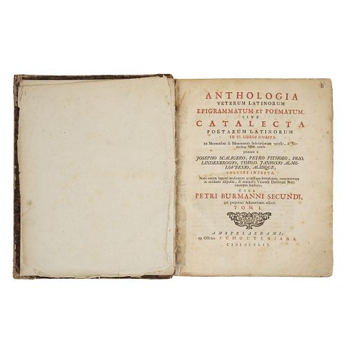 LOTE DE LIBRO: Anthologia Veterum Latinorum Epigrammatum et Poematum... Amsterdam: Schouten, 1779.