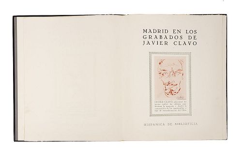 Carpeta: Madrid en los Grabados de Javier Clavo. Madrid: Colección "Renacer Gráfico" Hispánica de Bibliófilia, 1980.