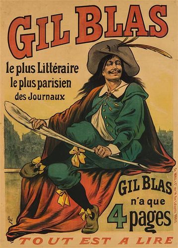* Eugene Oge, (French, 1861-1936), Gil Blas, le plus litteraire, le plus parisien des Journaux, 1895