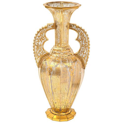 A Bohemian Cut-Glass Vase in the "Alhambra" Form, circa 1860