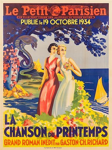 * Raymond Tournon, (French, 1870-1919), Le Petit Parisien, La Chanson du Printemps, 1934