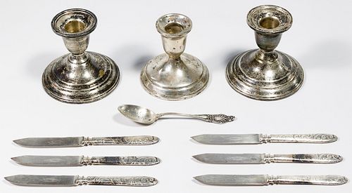 Sterling Silver Holloware and Silverplate Knife Assortment