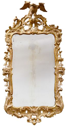 English George III Chippendale Gilt Wall Mirror
