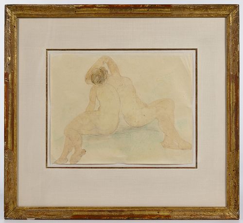 Auguste Rodin (French, 1840-1917) 'Design' Watercolor
