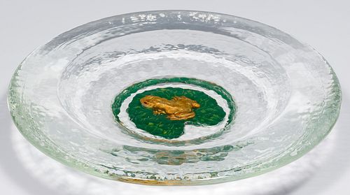 George Bucquet (American, b.1954) Art Glass Frog Bowl