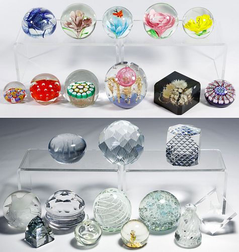 Art Glass, Glass and Acrylic Paperweight Assortment