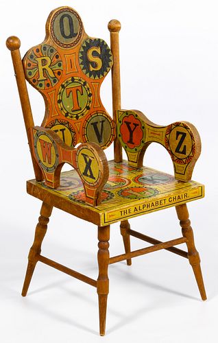 Wood 'The Alphabet' Doll Chair