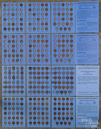 Four partial sets of Lincoln cents, 1909-1940, in four collection books, including no key