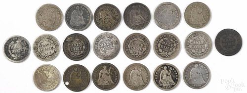 Twenty half dimes, of various dates, cull-G.
