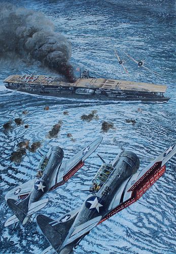 Brian Sanders (B. 1937) "Battle of Midway U.S."