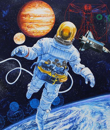 Chris Calle (B 1961) "Astronaut Floating in Orbit"