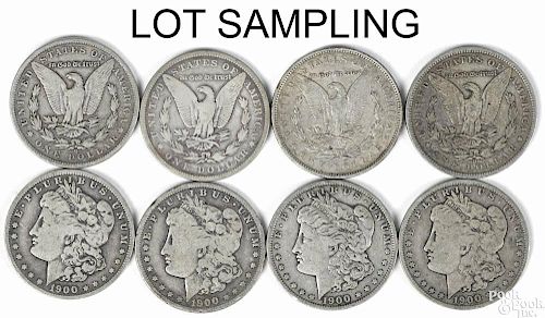 Twenty Morgan silver dollars, various dates, VG-F.