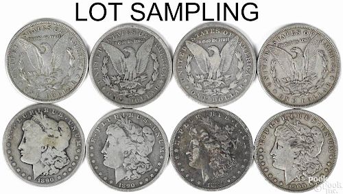Twenty Morgan silver dollars, various dates, VG-AU.
