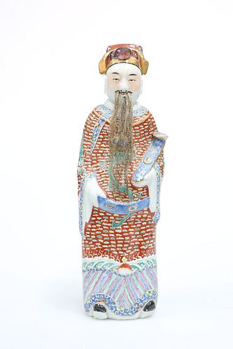 A CHINESE PORCELAIN FIGURE OF AN IMMORTAL, probably late 19th / early 20th 