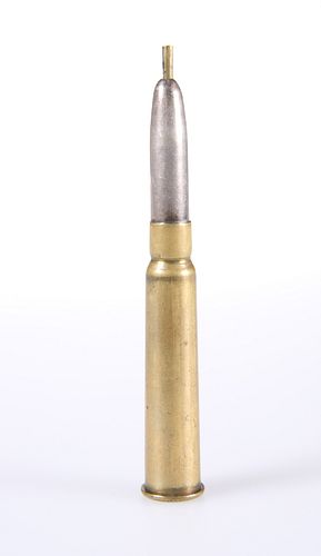 A NOVELTY SILVER AND BRASS PROPELLING PENCIL, IN THE FORM OF A .303 BULLET,