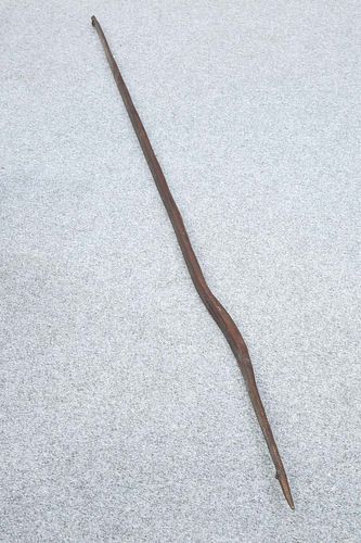 TRIBAL: A LARGE BOW, possibly South Sea Islands. 207.5cm