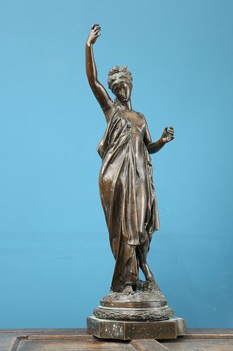 ALBERT ERNEST CARRIER-BELLEUSE (FRENCH, 1824-1887), A LARGE BRONZE OF A CLA