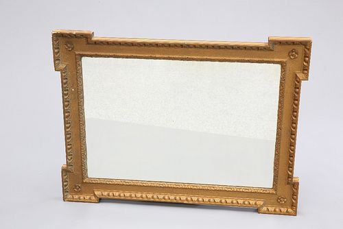 IN THE MANNER OF WILLIAM KENT
 A 19TH CENTURY GILT-COMPOSITION MIRROR, rect