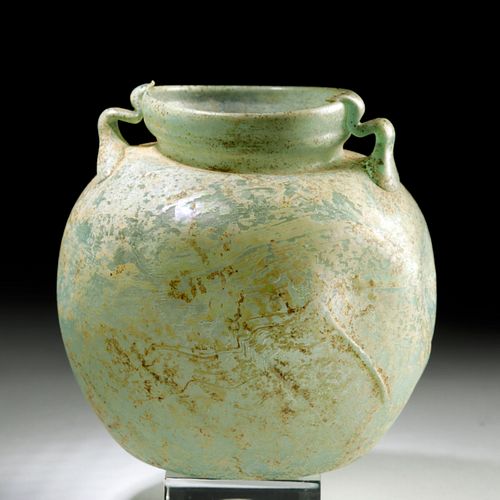Roman Globular Glass Jar w/ Handles