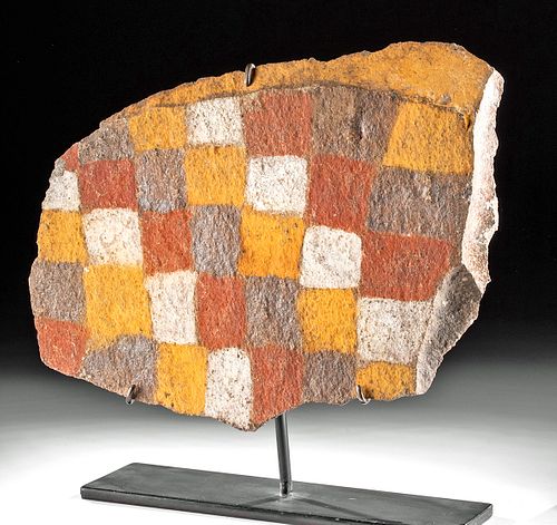 Large / Rare Inca Chucu Stone Plaque - Checkerboard