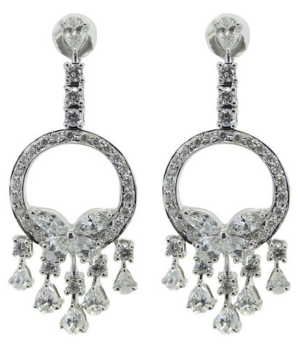 18K 4.05ct Diamond Earrings