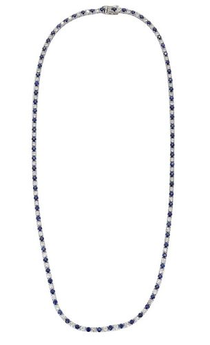 18K 3.59ct Diamond and 6.29ct Sapphire Necklace