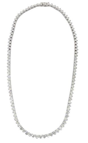 18K 14.78ct Diamond Tennis Necklace