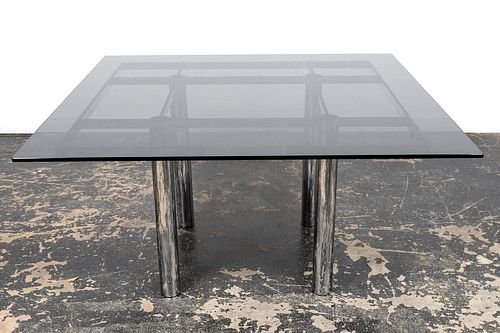 SCARPA FOR KNOLL "ANDRE" CHROME DINING TABLE