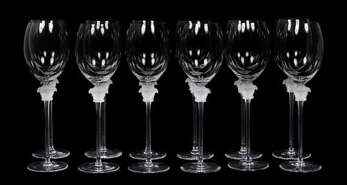 SET, 12 VERSACE CRYSTAL RED WINE GLASSES