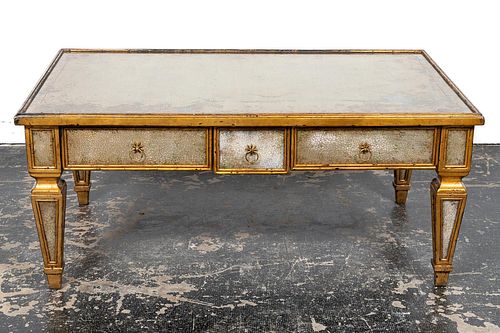 ITALIAN STYLE GILTWOOD MIRRORED COCKTAIL TABLE